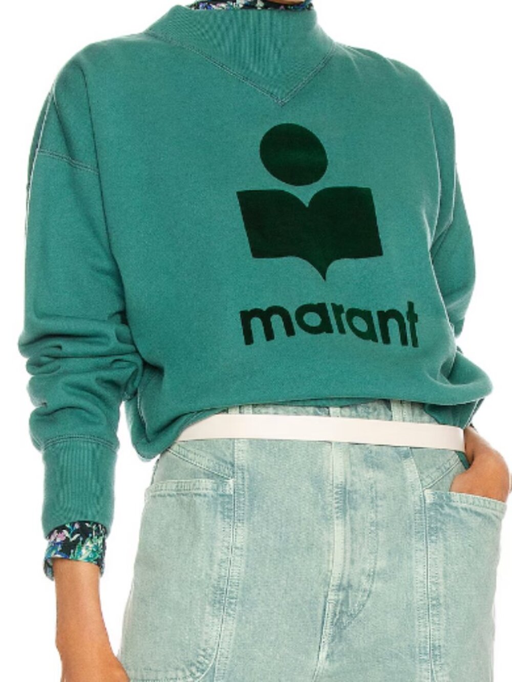Isabel Marant Etoile Moby Sweatshirt in Mint Green  - Size 42 (10) - Picture 3 of 6